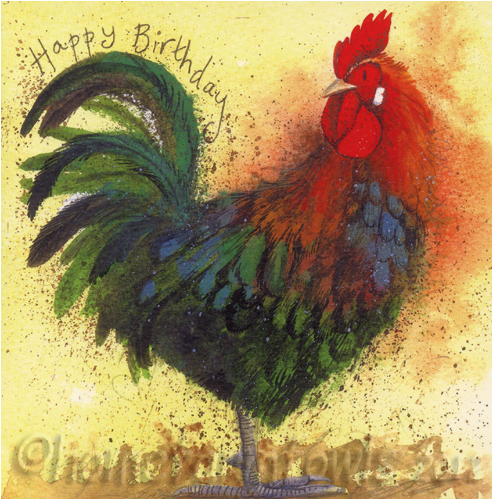 birthday cockerel card