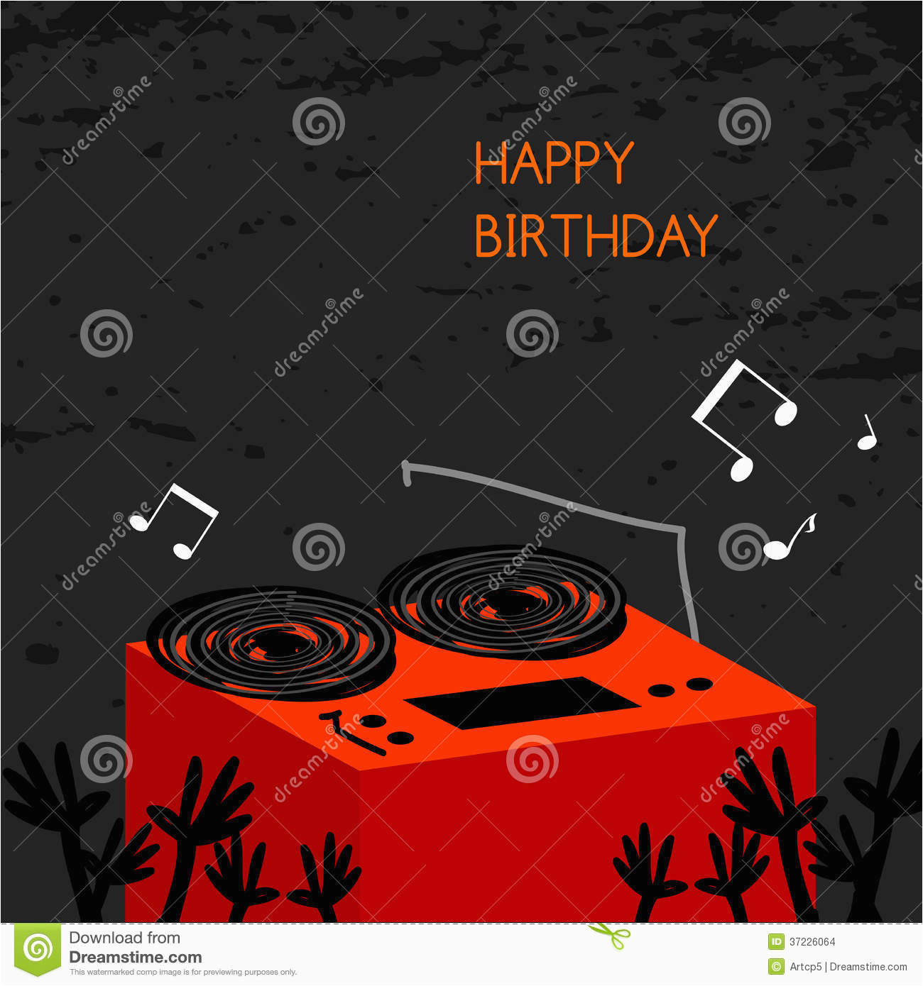 Happy Birthday Dj Card Happy Birthday Card Stock Vector Illustration Of ...