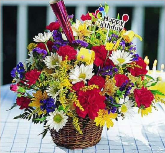 happy birthday flowers and balloons creative ideas