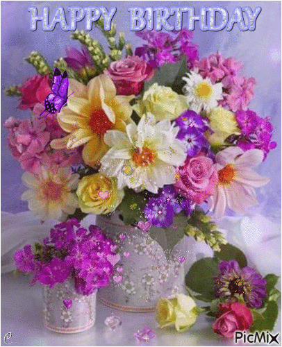happy birthday flowers gif pictures photos and images