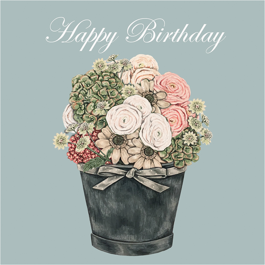 gc53 happy birthday flowers sally swannell for wrendale