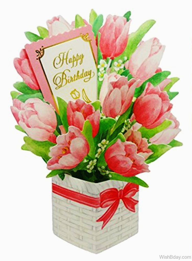 64 birthday wishes with bouquet