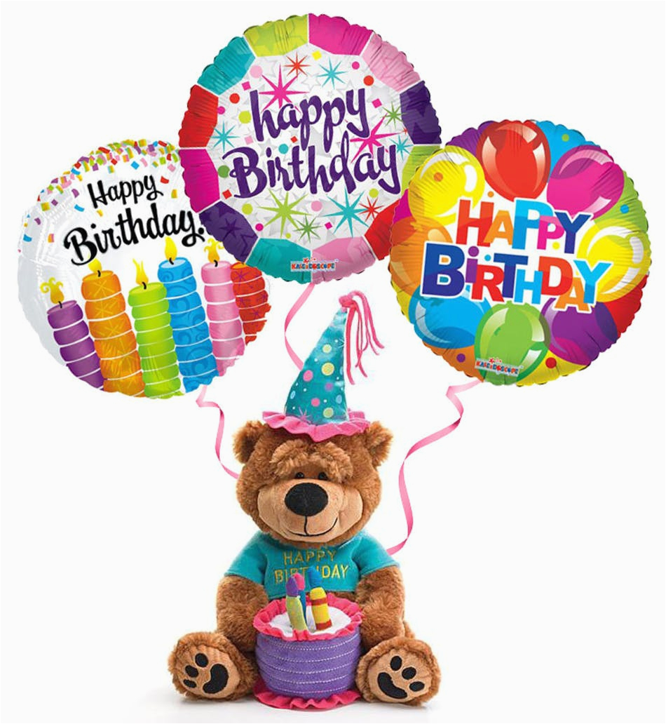 plush birthday bear balloons trumbull shelton ct