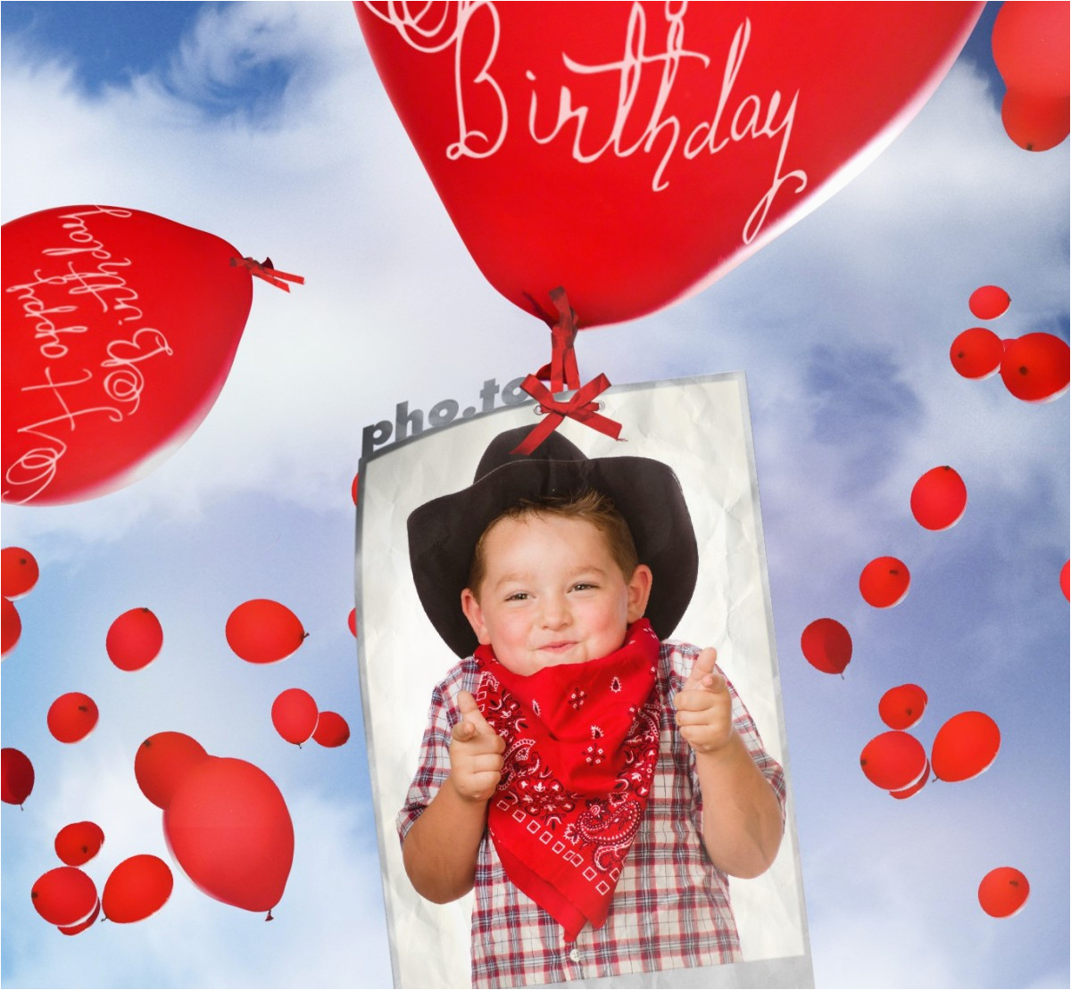 birthday card with flying balloons printable photo template