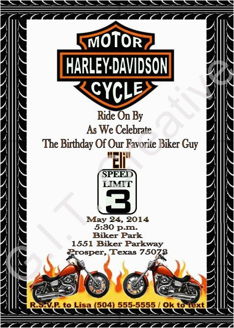 Harley Davidson Birthday Invitations 29 Best Party theme Harley Davidson Images On Pinterest