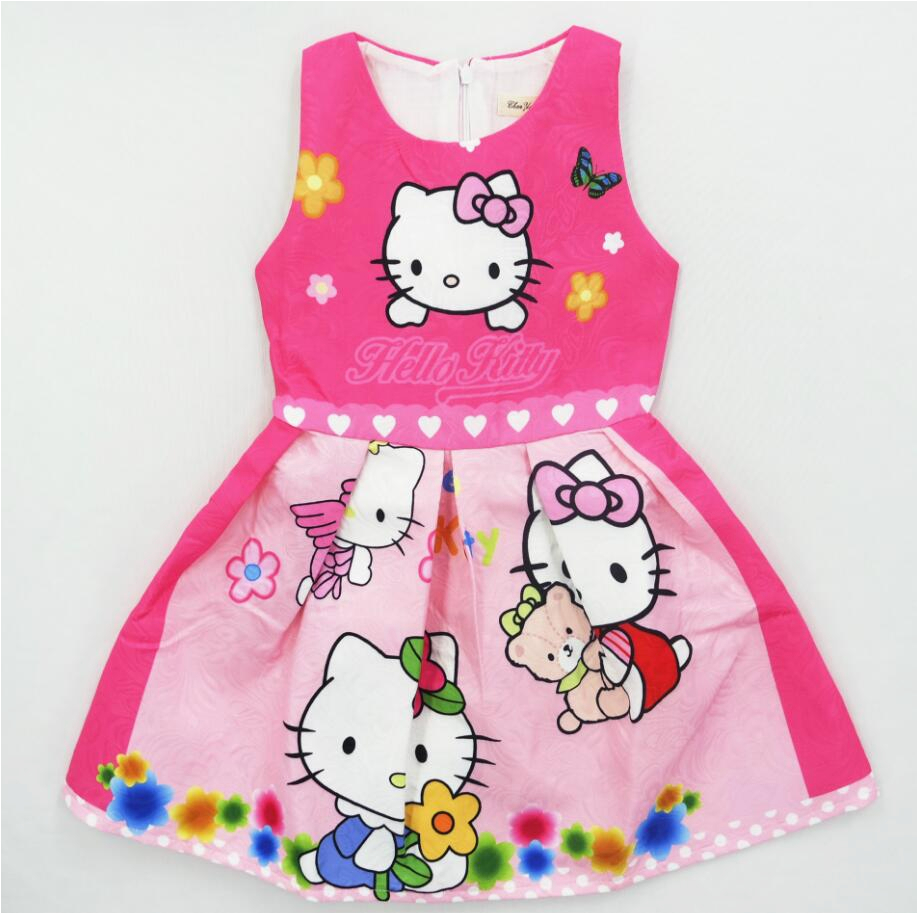 2017 summer hello kitty dresses for girls princess