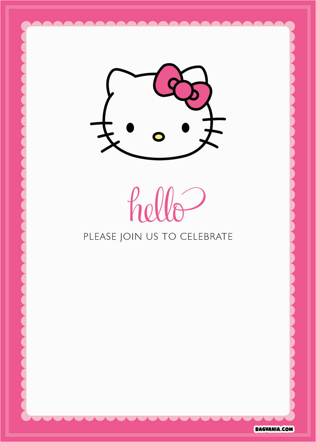 free printable hello kitty birthday invitations