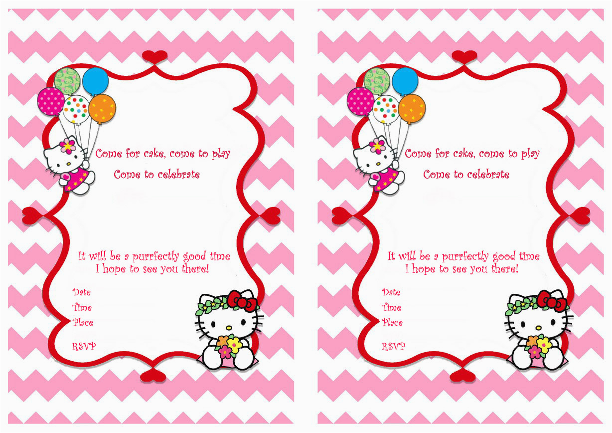 hello kitty birthday invitations birthday printable