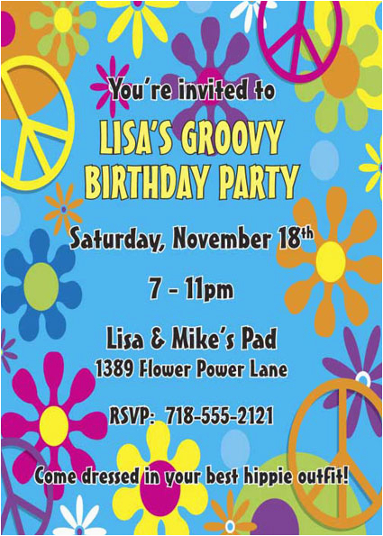 hippie retro invitation 441753