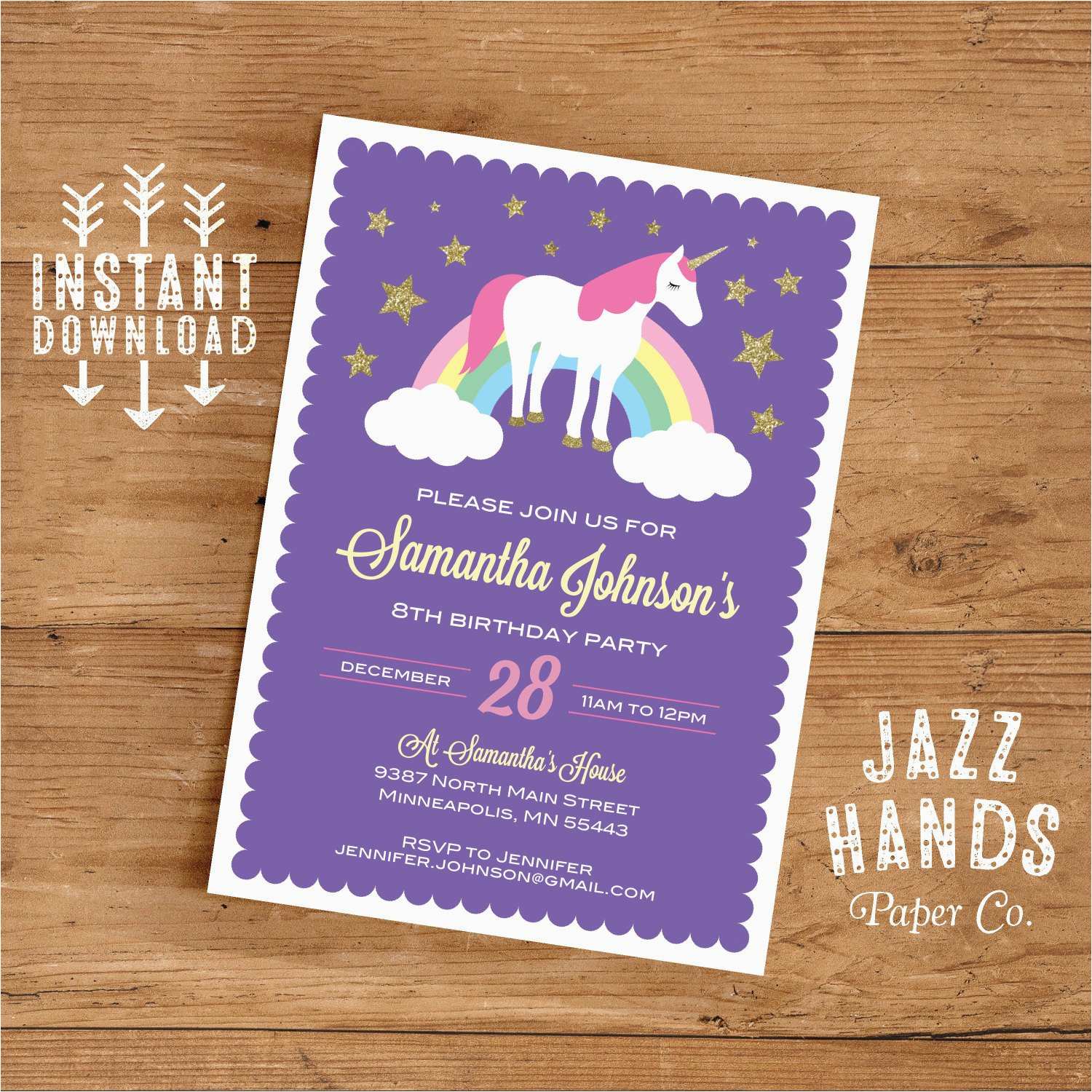 unicorn birthday invitation template diy printable unicorn
