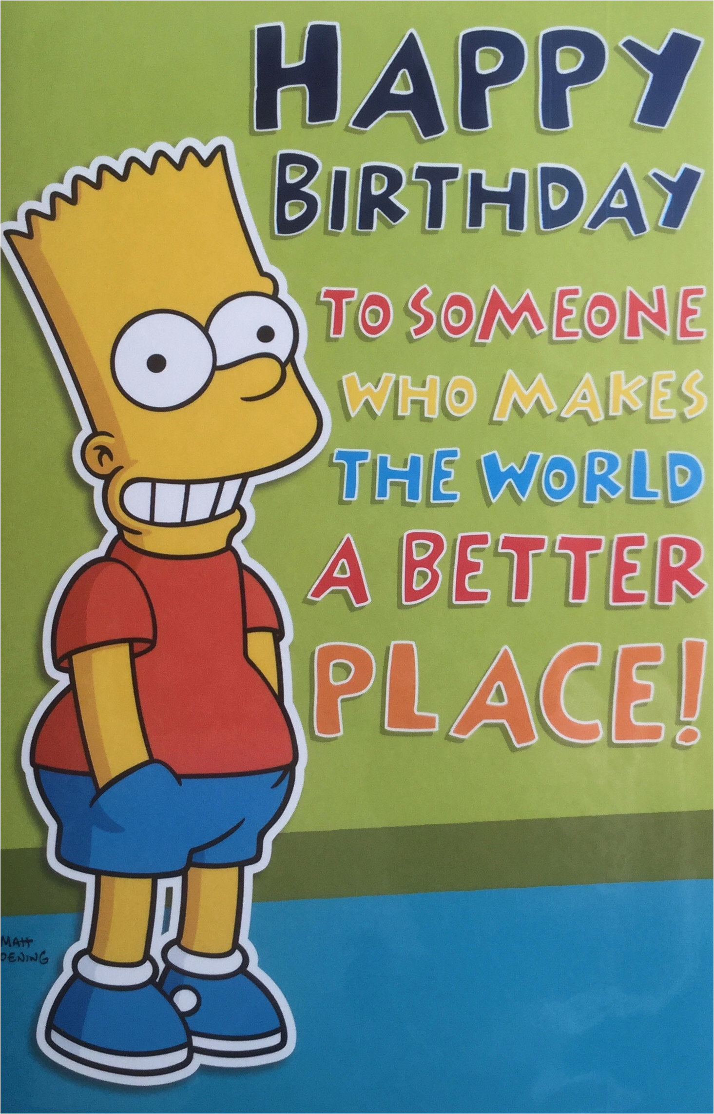 paul 39 s party zone bart simpson happy birthday greeting card