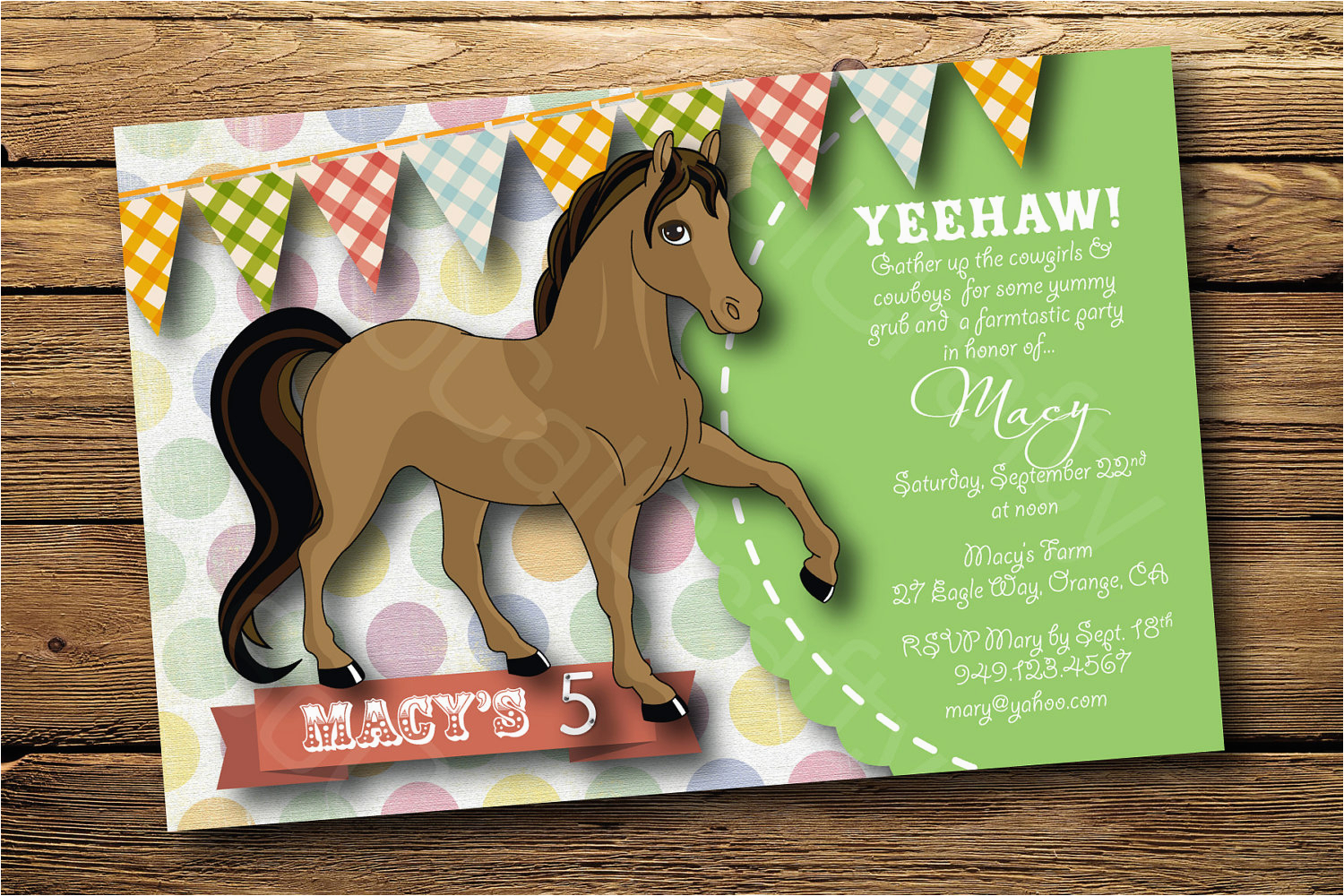 horse party invitations