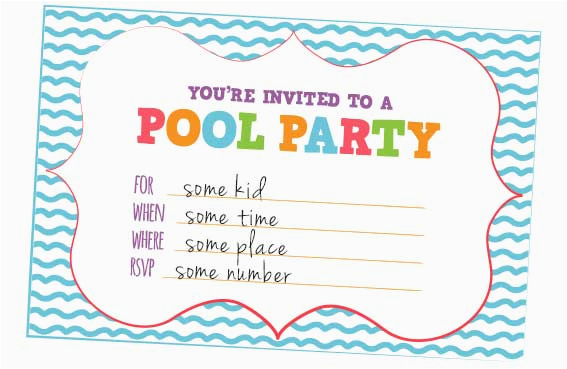 fun kids pool party invites