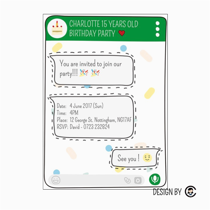whatsapp theme birthday party invitation card design