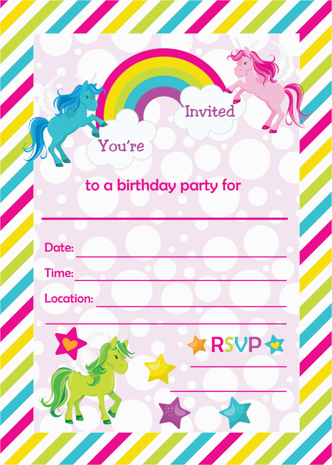 fill in birthday party invitations