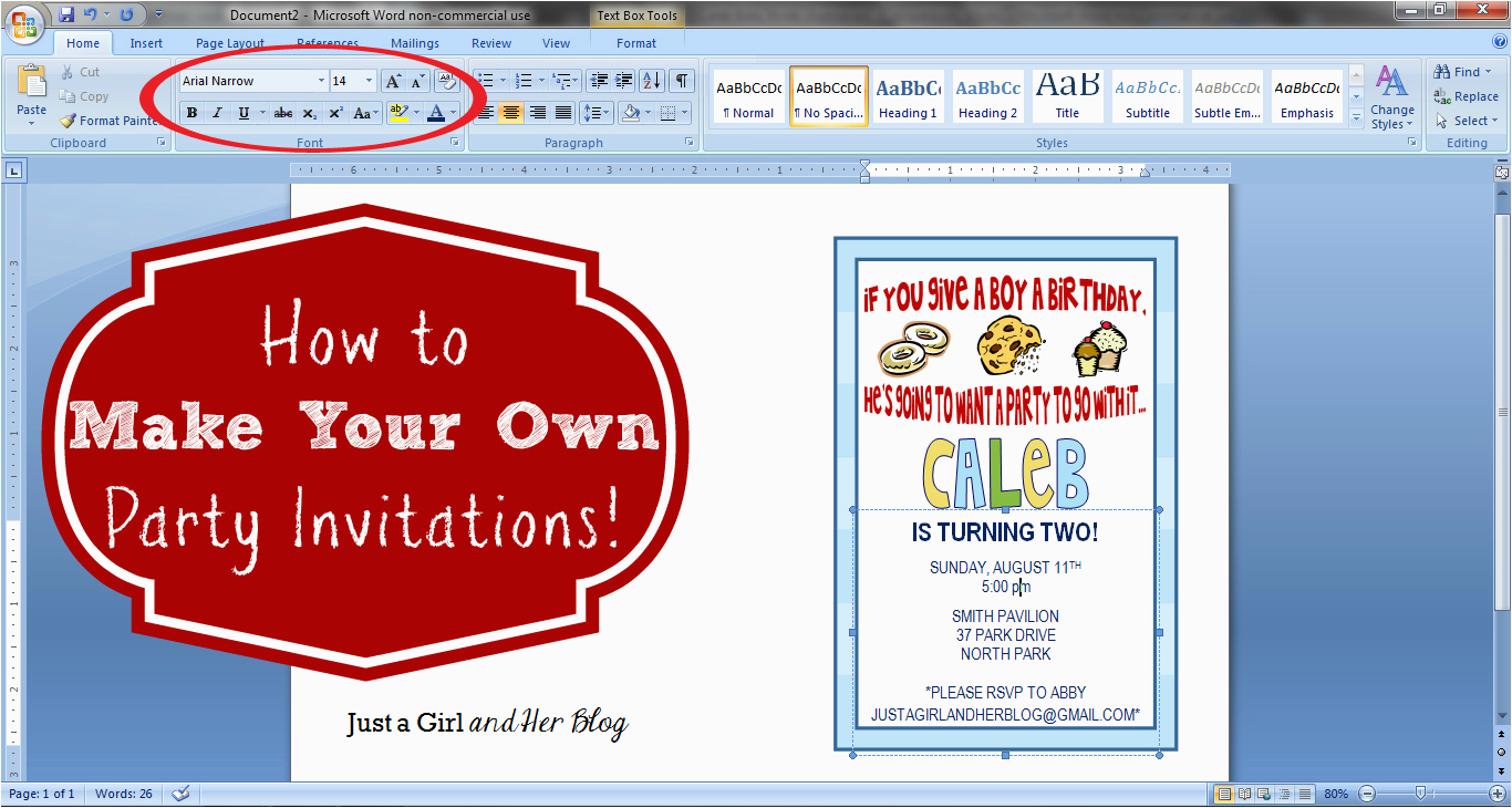 how to make your own party invitations just a girl and