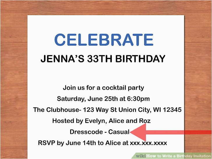 write a birthday invitation