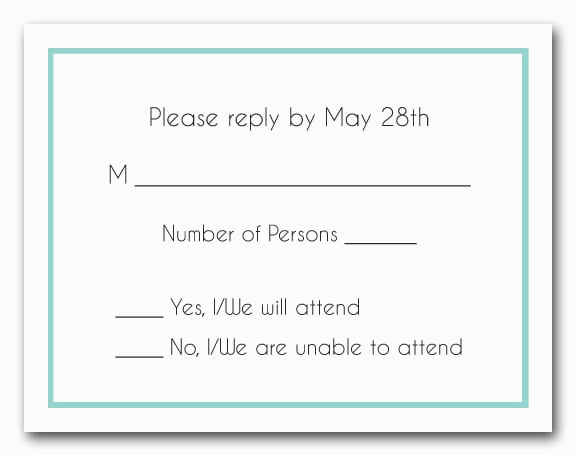 tiffany blue border rsvp card 8