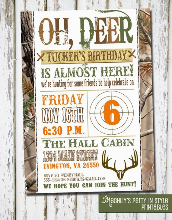 hunting theme birthday invitation