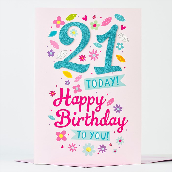 giant 21st birthday card glittery 21