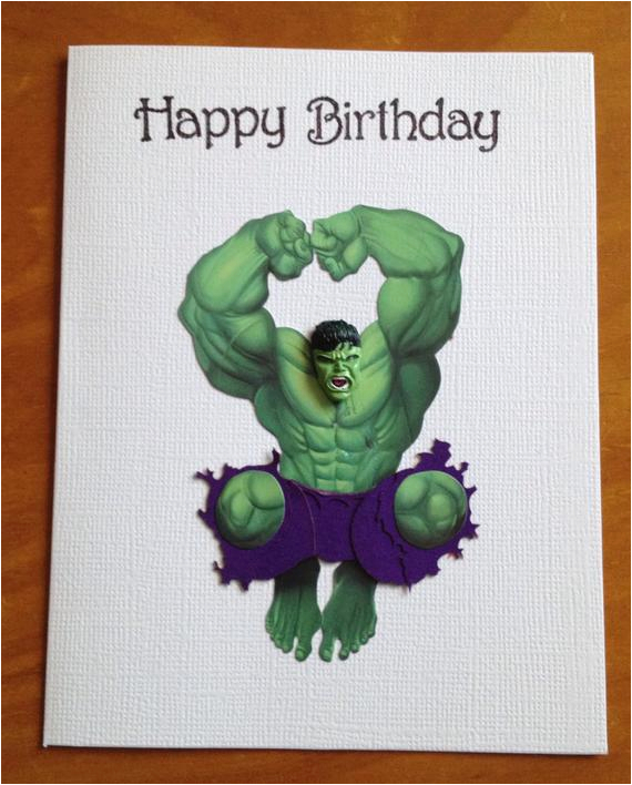 incredible hulk birthday card by daisycreationsbyjess on etsy