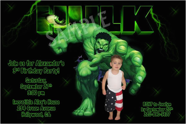 incredible hulk birthday invitations ideas bagvania free