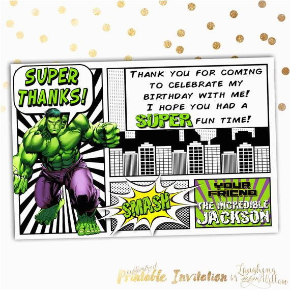 incredible hulk thank you card the hulk by