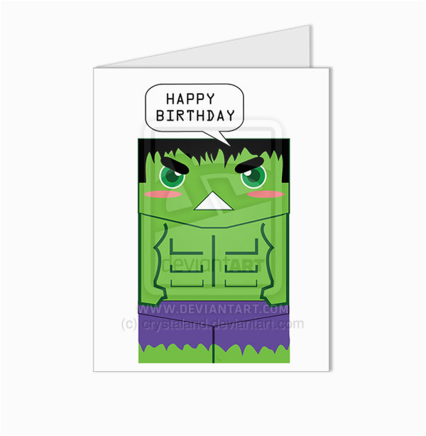 the incredible hulk superhero happy birthday card by