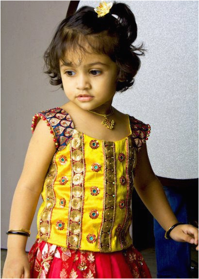 indian cute girl baby first birthday jewellery and dress