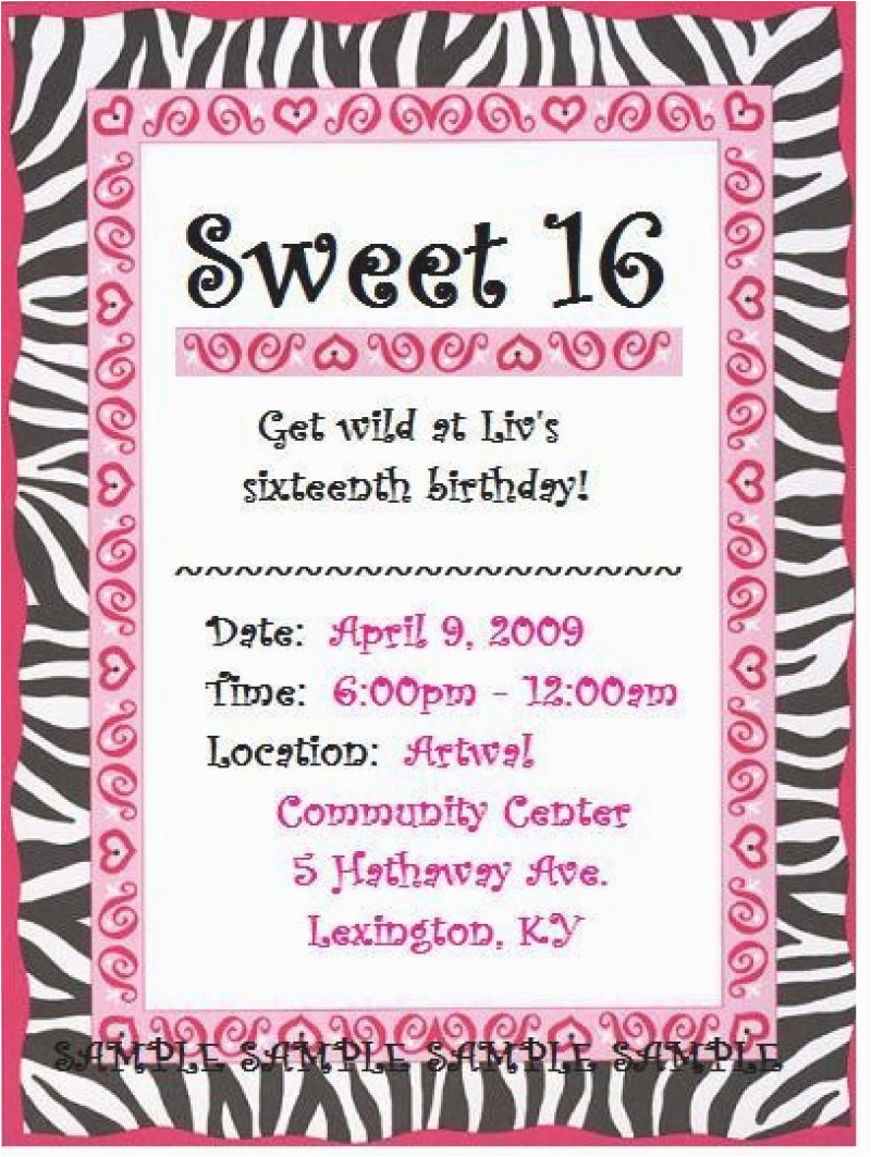 sweet 16 invitation free