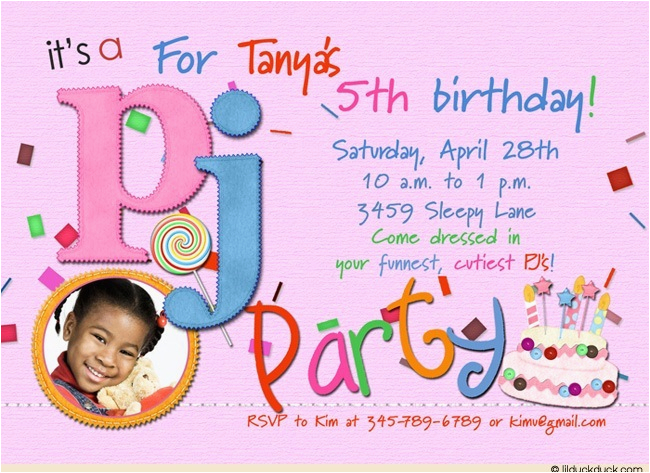 5th birthday party invitation wording