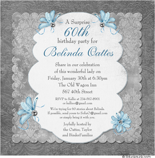 60th surprise birthday party invitations