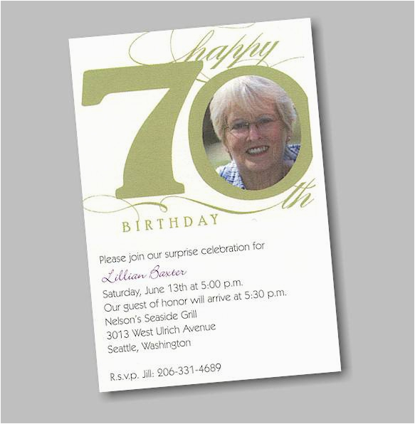70th birthday party invitations