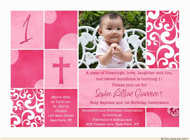free printable first birthday and baptism invitations