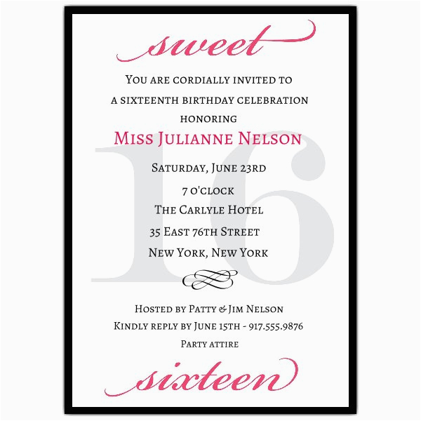classic pink sweet 16 birthday invitations p 607 57 16sweet