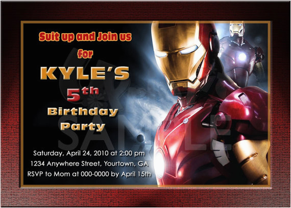 iron man birthday invitations