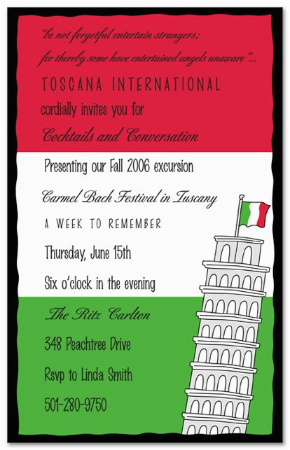 italian party invitation templates
