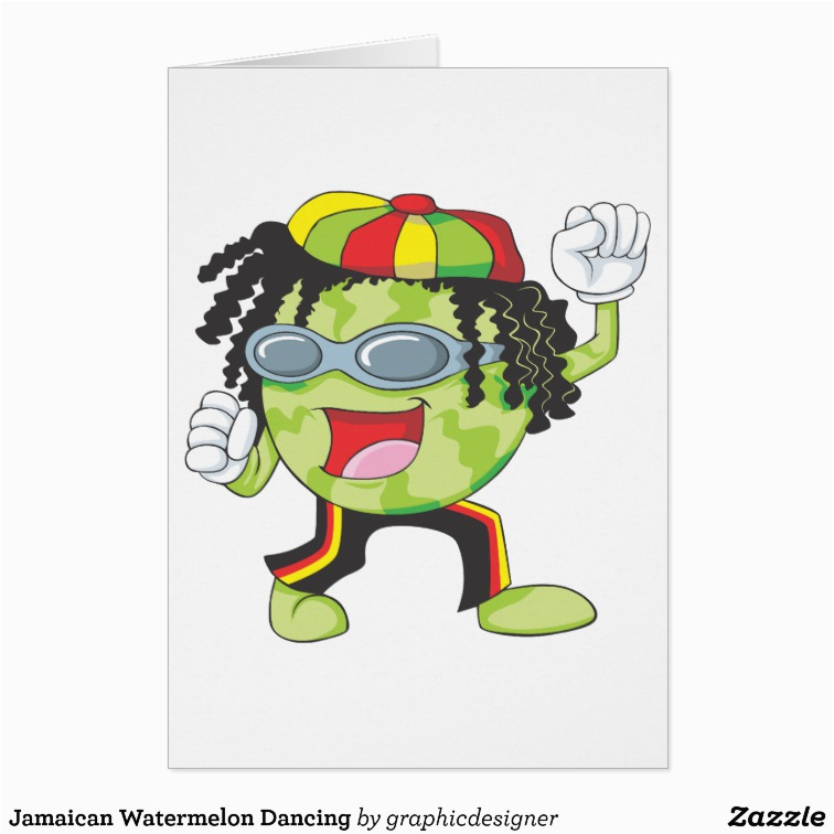 jamaican watermelon dancing greeting card 137810975852174974