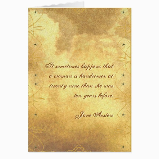 jane austen quote birthday card customized zazzle