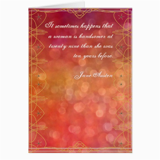 jane austen quote birthday card customized zazzle