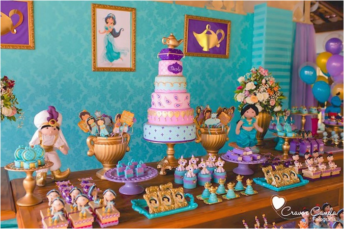 colorful princess jasmine birthday party