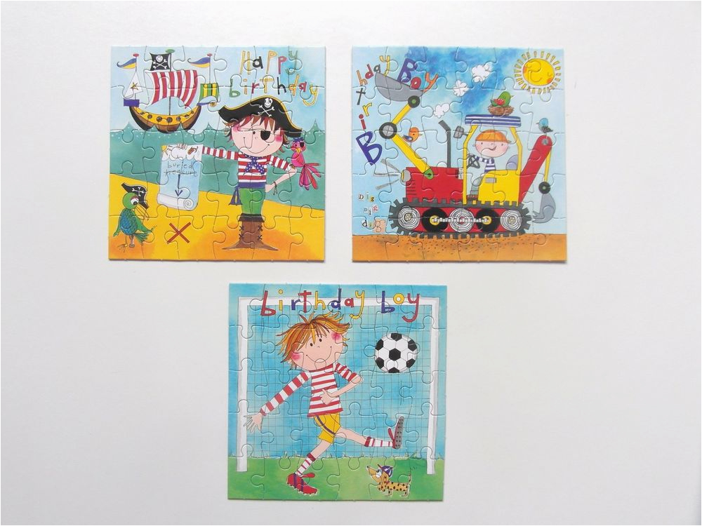 boys jigsaw puzzle birthday cards football pirate