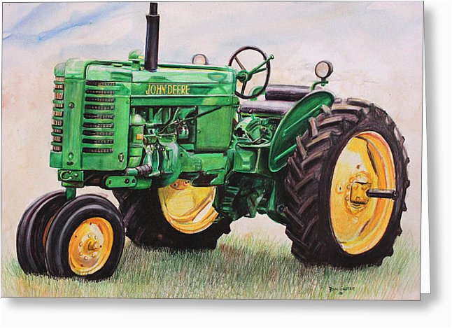 vintage john deere tractor painting by toni grote