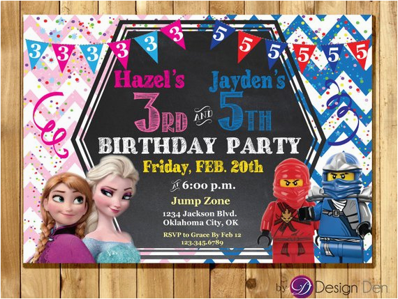 frozen and ninja joint birthday party