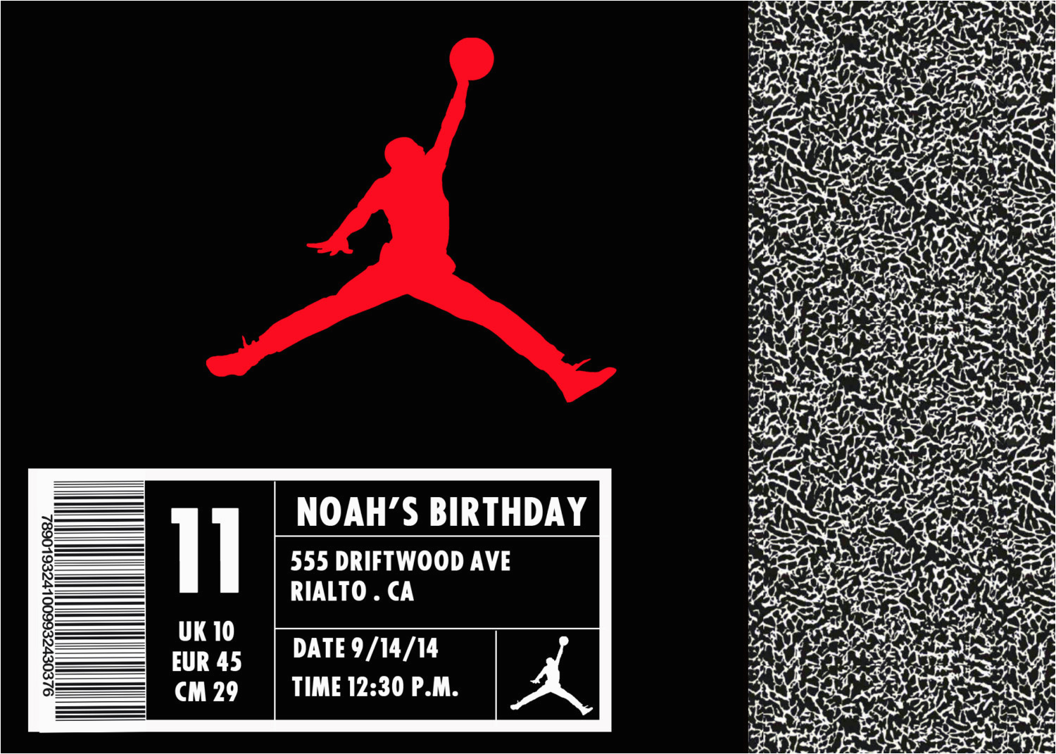 jordan shoe box invitation