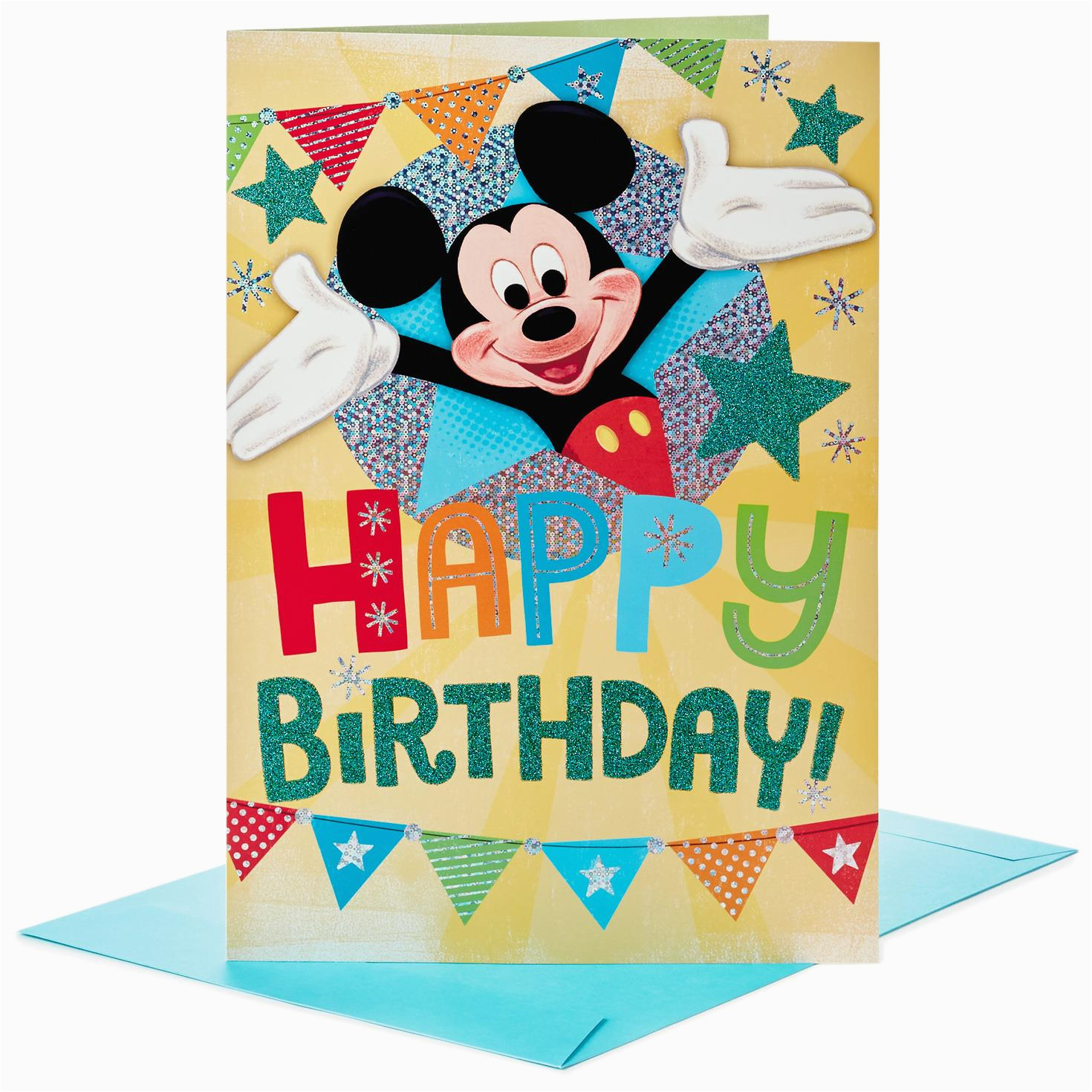 mickey mouse pennant jumbo birthday card 16 quot greeting