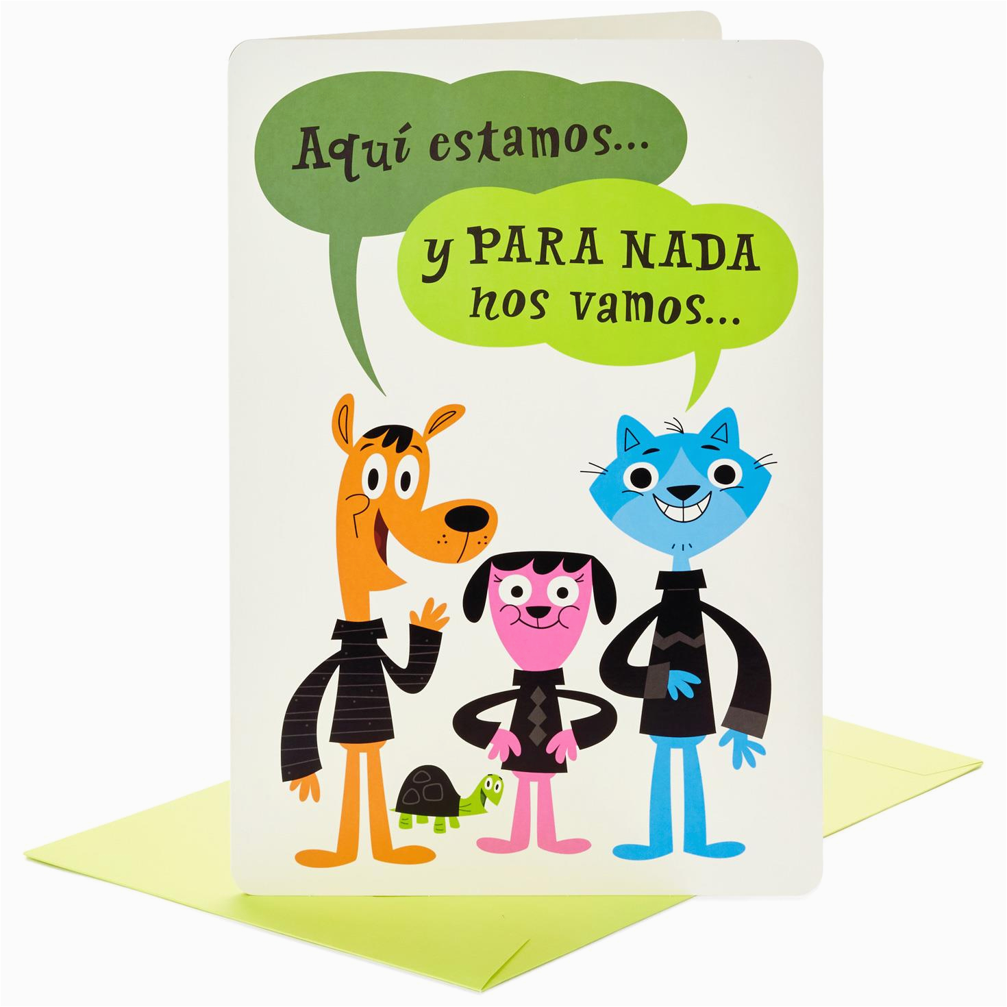 silly critters jumbo spanish language birthday card from