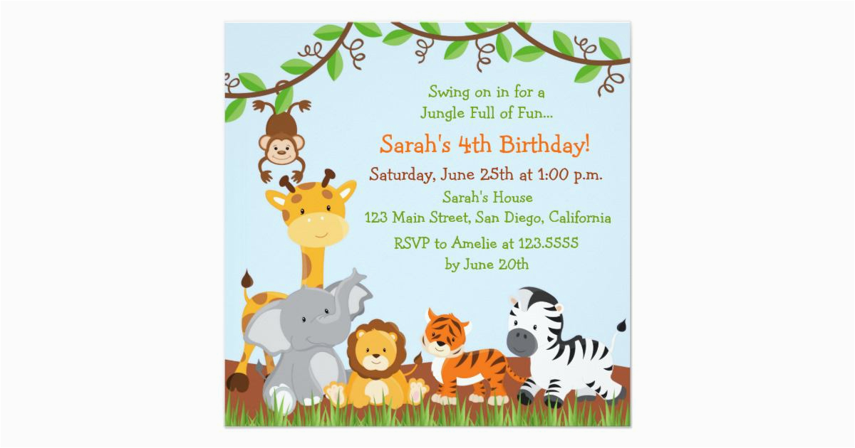 17 safari birthday invitations design templates free