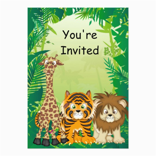 jungle theme birthday invitations zazzle co uk