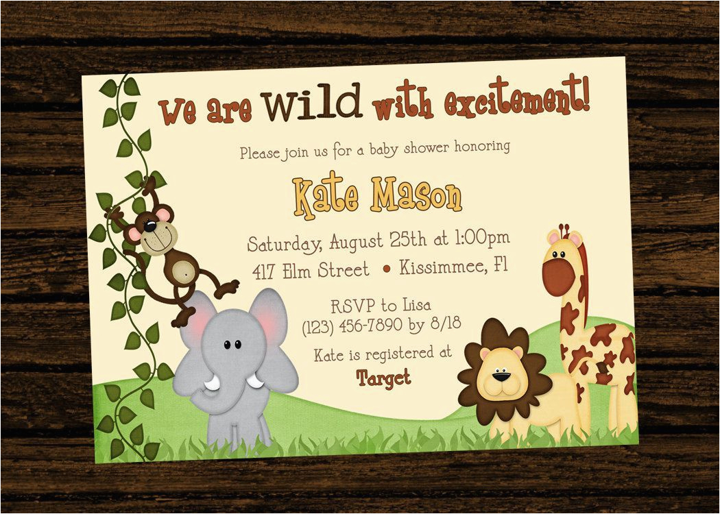jungle themed 1st birthday invitations safari 1st
